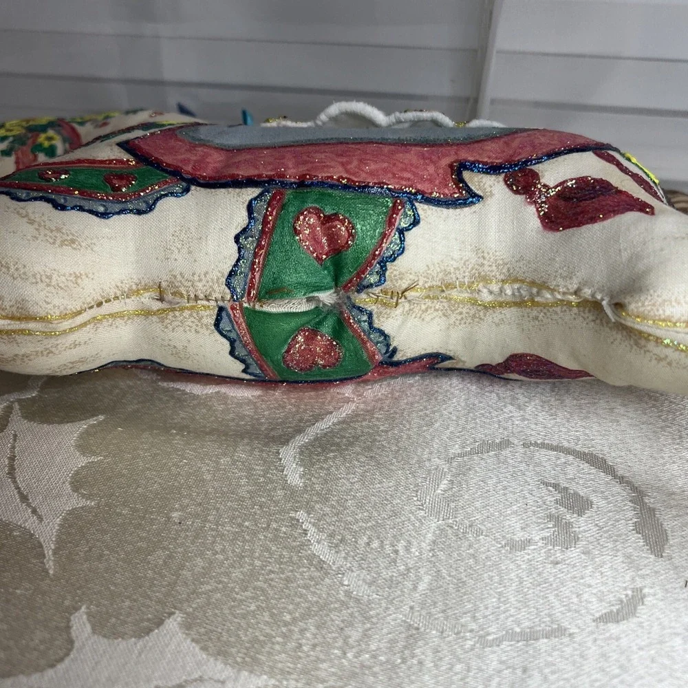 Vintage Handmade  Horse Christmas‎ Stuffed Animal Plush Fabric Pillow